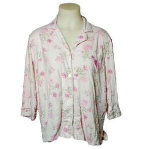 Lauren Ralph Lauren Button Down Sleep Top Sz 1X